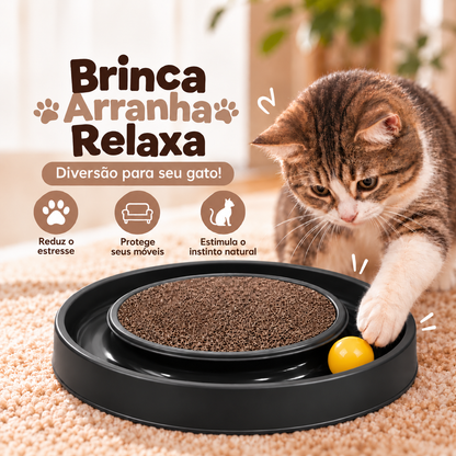 Brinquedo Arranhador Redondo Para Gato Com Bolinha
