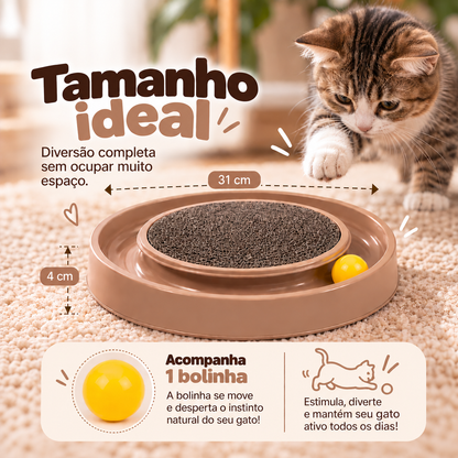 Brinquedo Arranhador Redondo Para Gato Com Bolinha