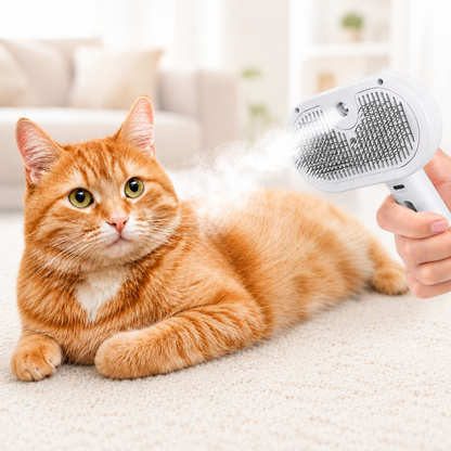 Escova a Vapor Spray Hair Para Cães e Gatos