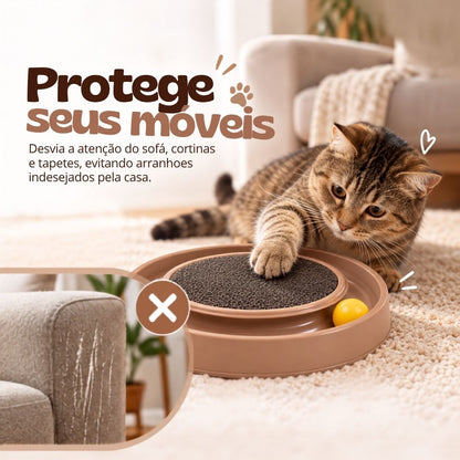 Brinquedo Arranhador Redondo Para Gato Com Bolinha