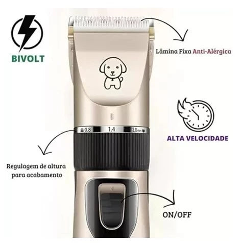 Kit Máquina de Tosa Pet Profissional 10 em 1 para Cachorro e Gato