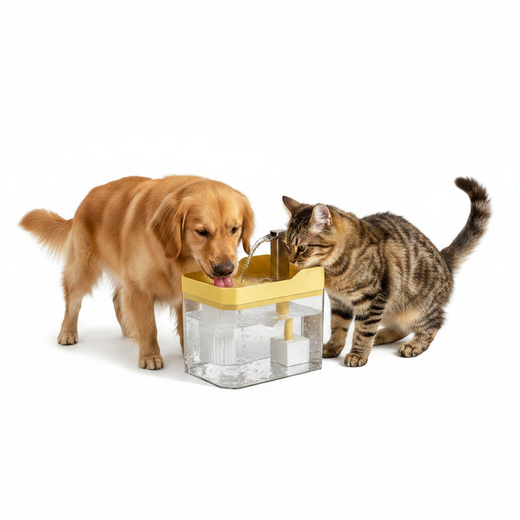 Bebedouro Fonte para Gatos e Cães com Filtro — Água Corrente Silencioso 1,5l