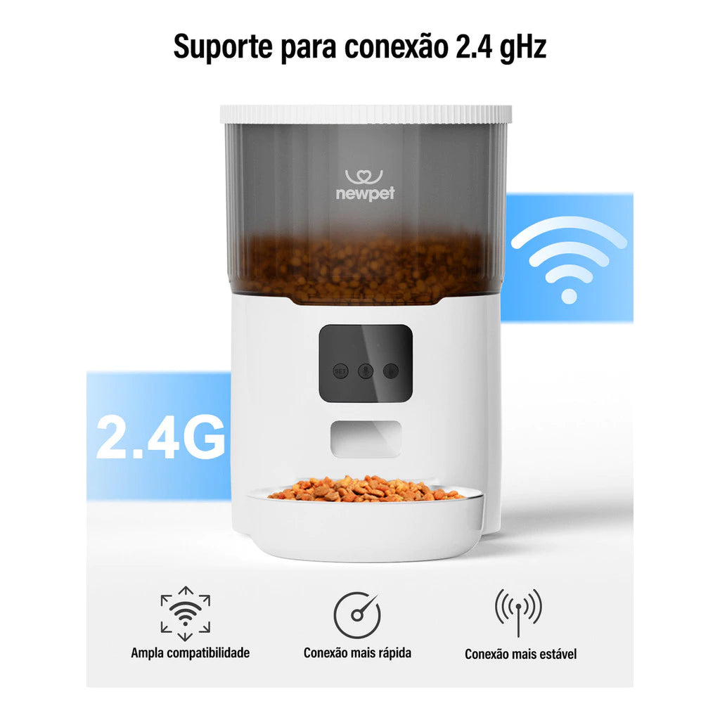 Alimentador Comedouro Automático Gatos Cães Pet Programável 4L