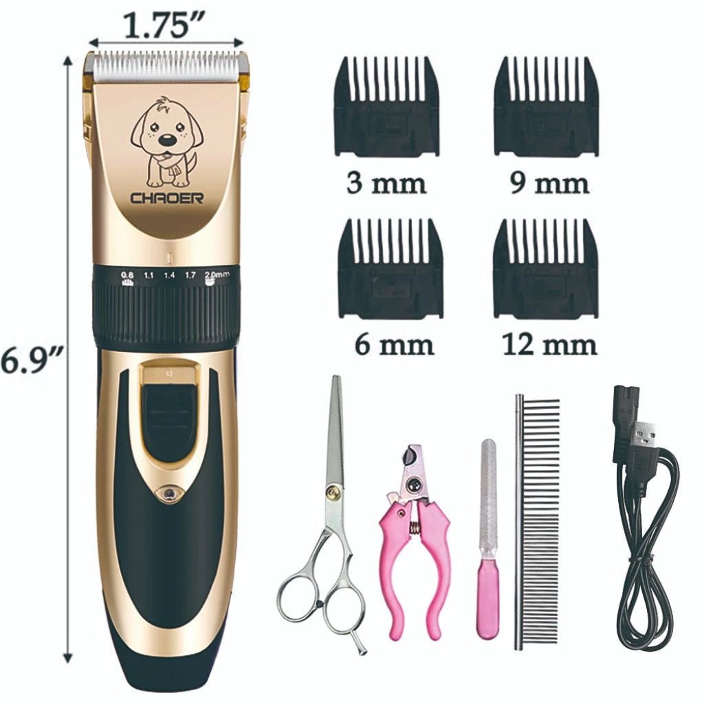 Kit Máquina de Tosa Pet Profissional 10 em 1 para Cachorro e Gato
