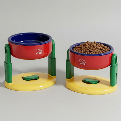 Comedouro Elevado Ajustável para Cachorro e Gato com Ventosa Antiderrapante Tigela Pet Ergonômica