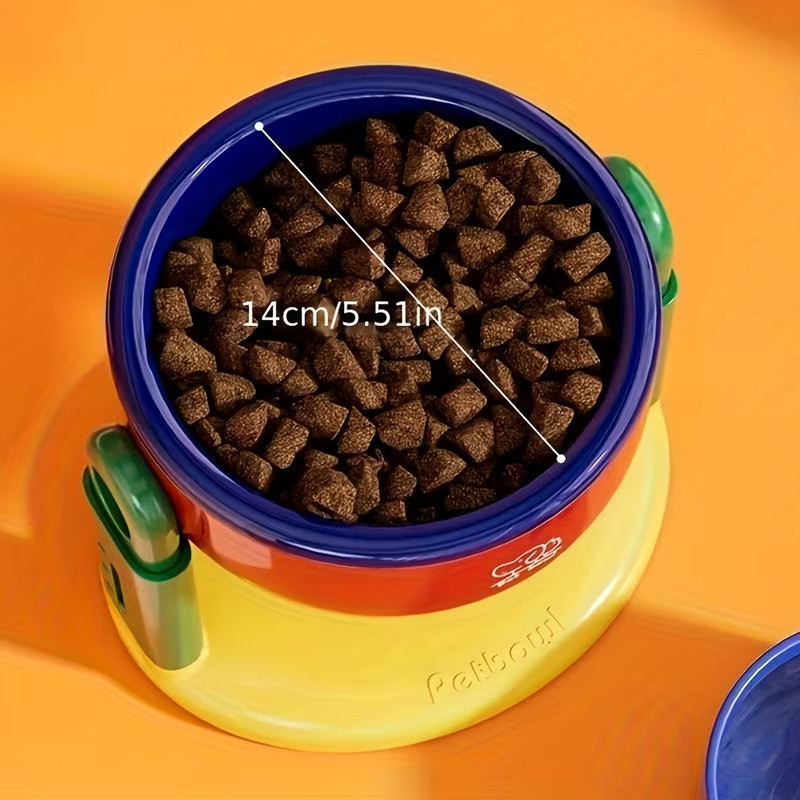 Comedouro Elevado Ajustável para Cachorro e Gato com Ventosa Antiderrapante Tigela Pet Ergonômica