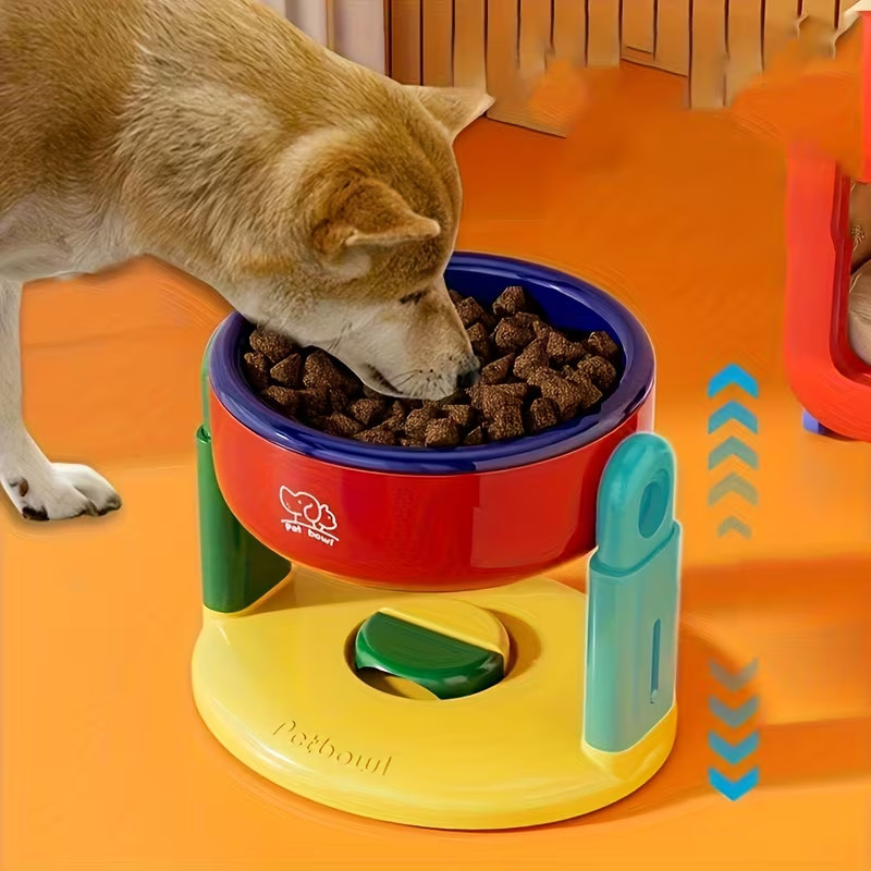 Comedouro Elevado Ajustável para Cachorro e Gato com Ventosa Antiderrapante Tigela Pet Ergonômica
