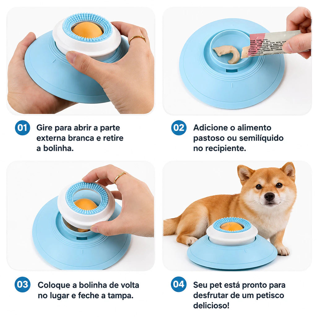 Comedouro Interativo para Cachorros e Gatos – Enriquecimento e Alimentação Lenta